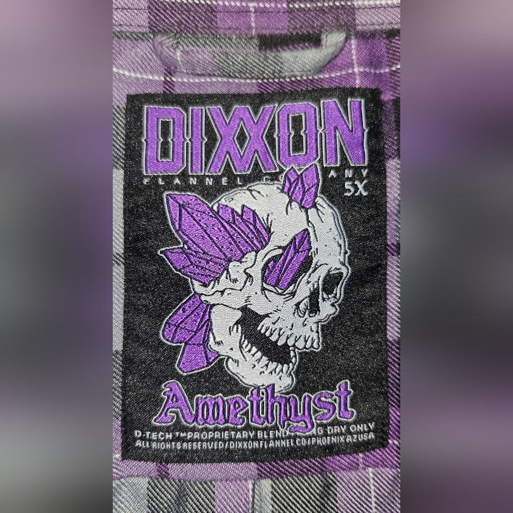 DIXXON Flannel Co. Amethyst Men's Button Down Purple Grey Long Sleeve Shirt 5XL